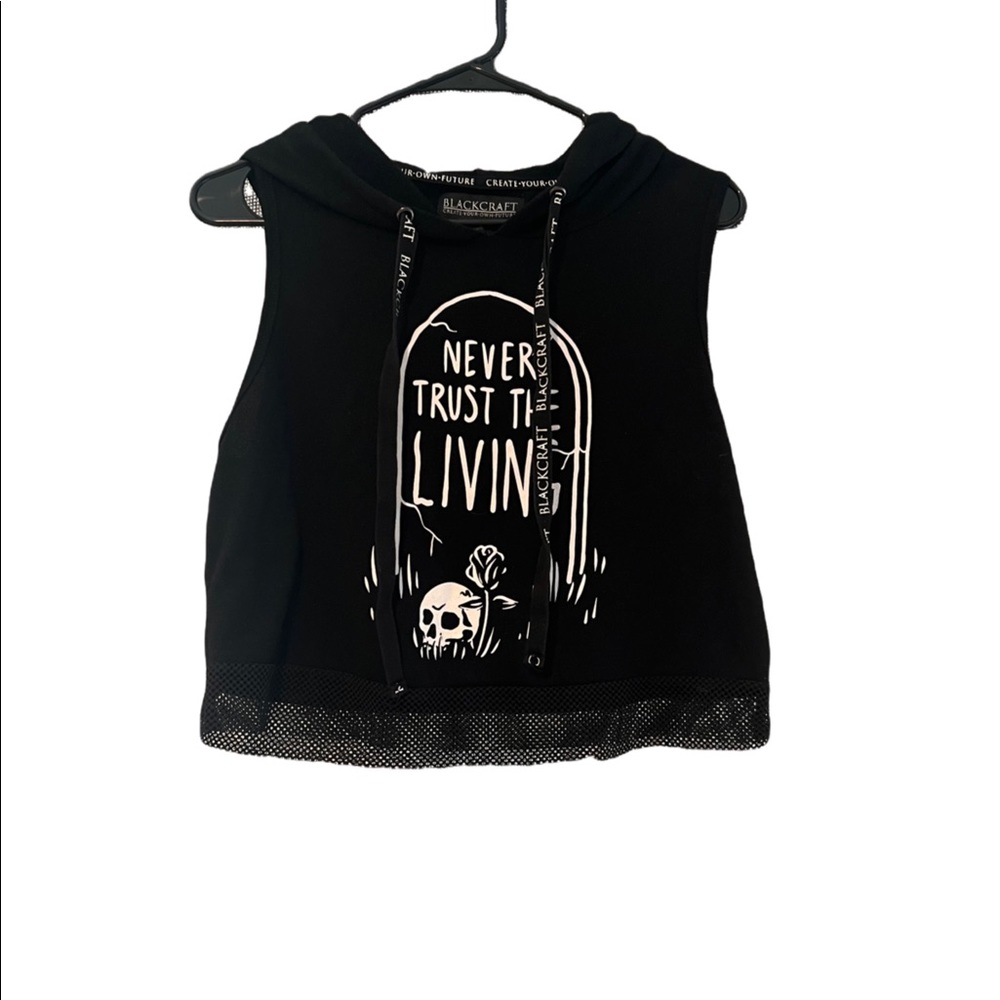 Blackcraft Cult hooded tank with mesh detail